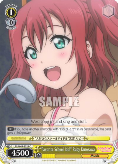 "Favorite School Idol" Ruby Kurosawa - LSS/W45-E023 - Common available at 401 Games Canada