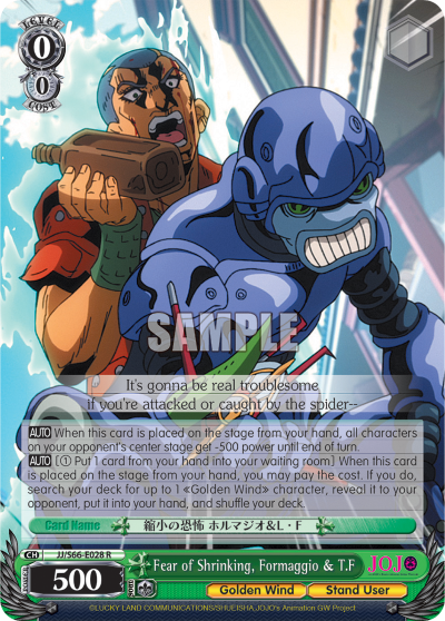 Fear of Shrinking, Formaggio & T.F - JJ/S66-E028 - Rare available at 401 Games Canada