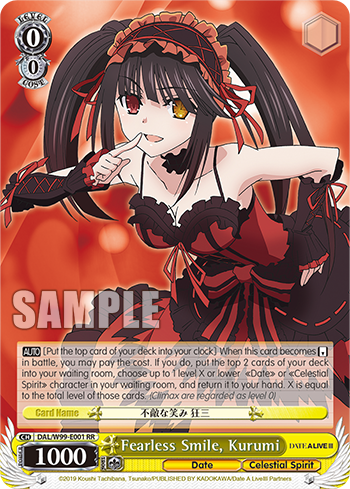 Fearless Smile, Kurumi - DAL/W99-E001 - Double Rare available at 401 Games Canada