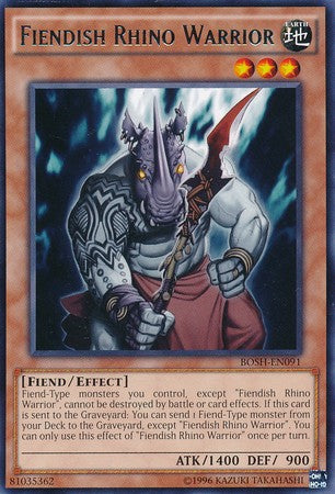 Fiendish Rhino Warrior - BOSH-EN091 - Rare - Unlimited available at 401 Games Canada