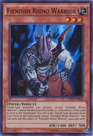 Fiendish Rhino Warrior - OP02-EN005 - Super Rare available at 401 Games Canada