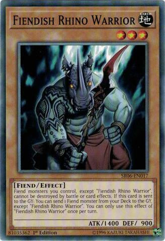 Fiendish Rhino Warrior - SR06-EN017 - Common - 1st Edition available at 401 Games Canada