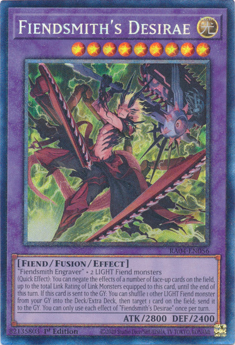 Fiendsmith's Desirae (PCR) - RA04-EN056 - Prismatic Collector's Rare - 1st Edition