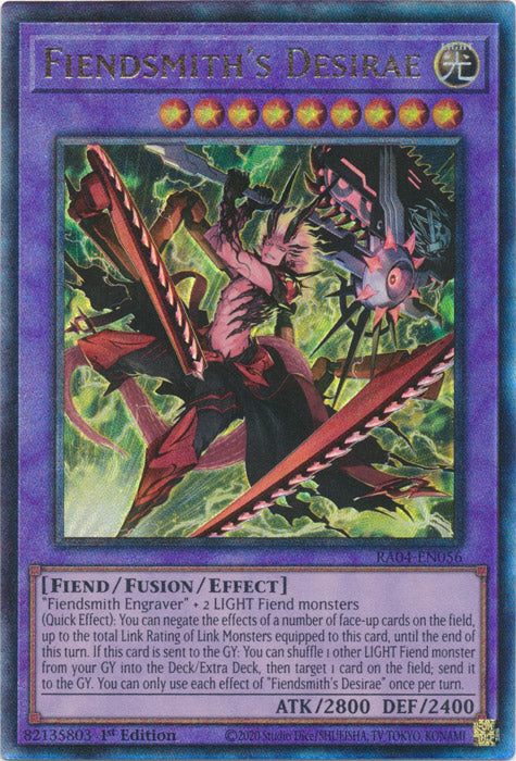Fiendsmith's Desirae (PUR) - RA04-EN056 - Prismatic Ultimate Rare - 1st Edition