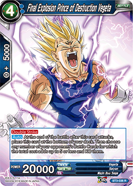 Final Explosion Prince of Destruction Vegeta - BT3-036 - Rare available at 401 Games Canada