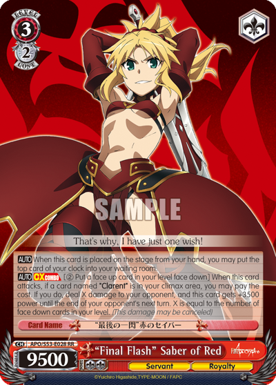 "Final Flash" Saber of Red - APO/S53-E028 - Double Rare available at 401 Games Canada