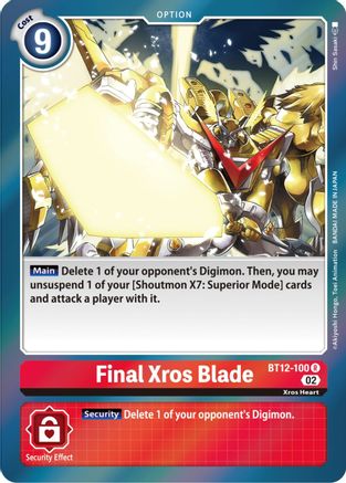 Final Xros Blade - BT12-100 - Rare available at 401 Games Canada