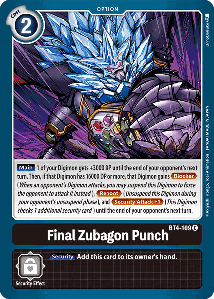 Final Zubagon Punch - BT4-109 - Common available at 401 Games Canada