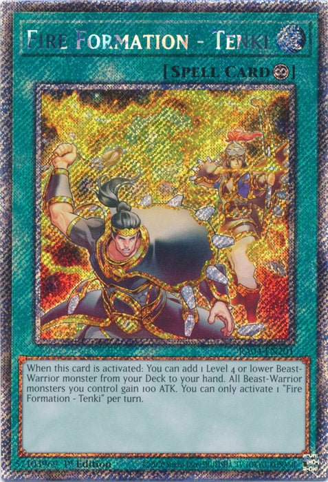 Fire Formation - Tenki (Platinum Secret Rare) - RA04-EN201 - Platinum Secret Rare - 1st Edition