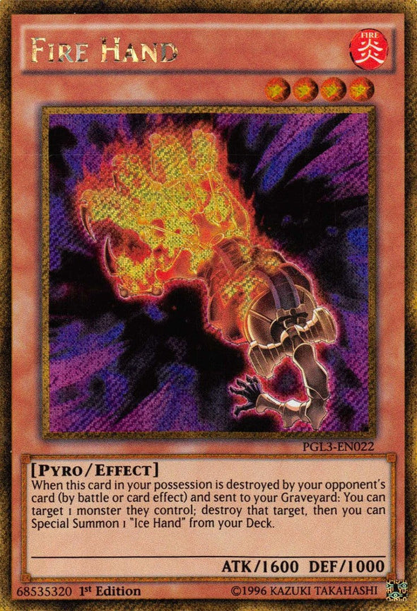 Fire Hand - PGL3-EN022 - Gold Secret Rare - 1st Edition available at 401 Games Canada