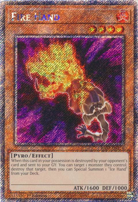 Fire Hand (Platinum Secret Rare) - RA04-EN224 - Platinum Secret Rare - 1st Edition