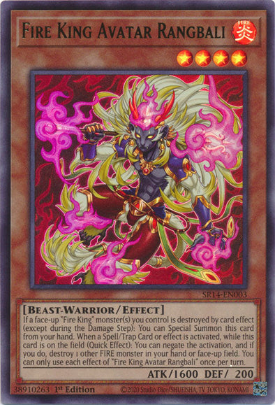 Fire King Avatar Rangbali - SR14-EN003 - Ultra Rare - 1st Edition available at 401 Games Canada