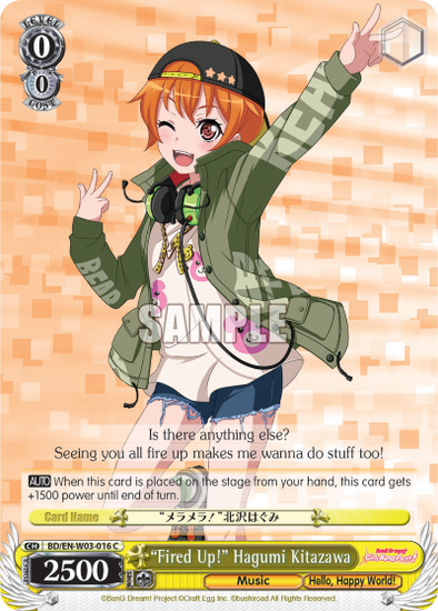 "Fired Up!" Hagumi Kitazawa - BD/EN-W03-016 - Common available at 401 Games Canada