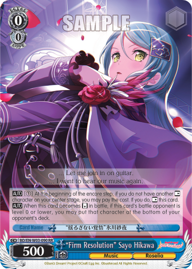 "Firm Resolution" Sayo Hikawa - BD/EN-W03-090 - Double Rare available at 401 Games Canada