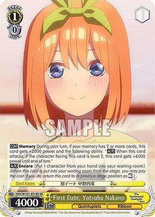 First Date, Yotusba Nakano (SR) - 5HY/W101-E018S - Super Rare available at 401 Games Canada