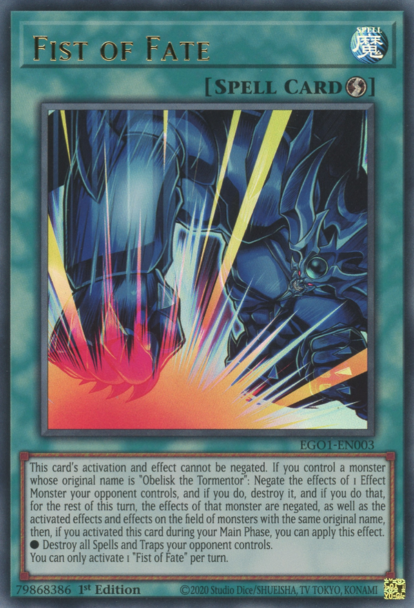 Fist of Fate - EGO1-EN003 - Ultra Rare - 1st Edition available at 401 Games Canada