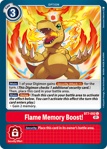 Flame Memory Boost! - BT7-092 - Common available at 401 Games Canada