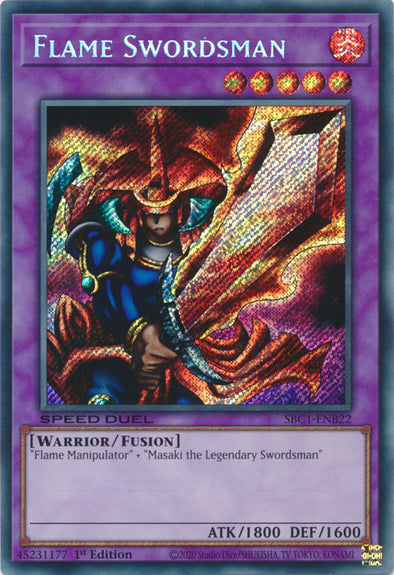 Flame Swordsman (Secret Rare) - SBC1-ENB22 - Secret Rare - 1st Edition available at 401 Games Canada