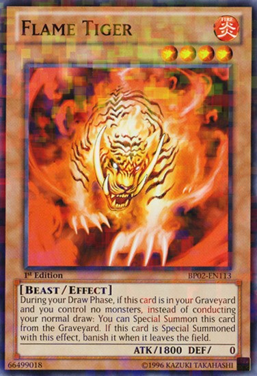 Flame Tiger - BP02-EN113 - Mosaic Rare - 1st Edition available at 401 Games Canada