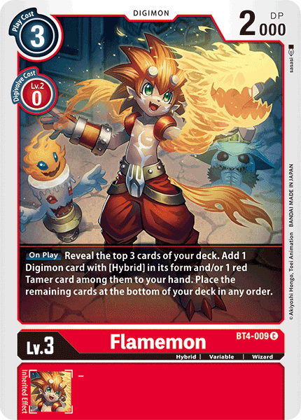 Flamemon - BT4-009 - Common available at 401 Games Canada