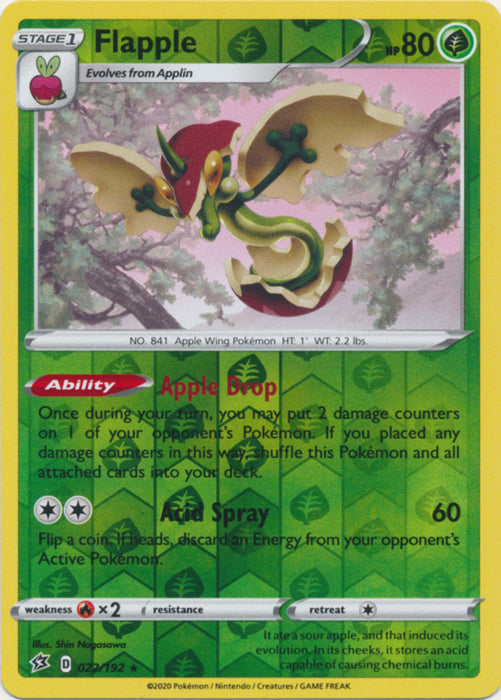 Flapple - 022/192 - Holo Rare - Reverse Holo available at 401 Games Canada