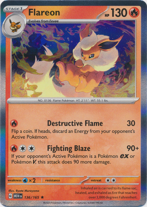 Flareon - 136/165 - Rare available at 401 Games Canada