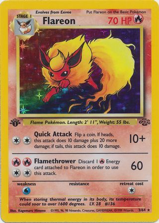 Flareon - 3/64 - Holo - 1st Edition available at 401 Games Canada