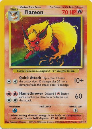 Flareon - 3/64 - Holo (No Set Symbol Misprint) available at 401 Games Canada