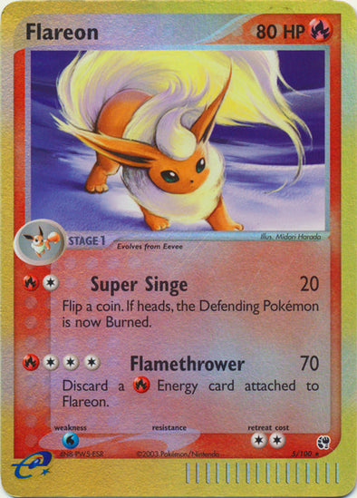 Flareon - 5/100 - Holo Rare - Reverse Holo available at 401 Games Canada