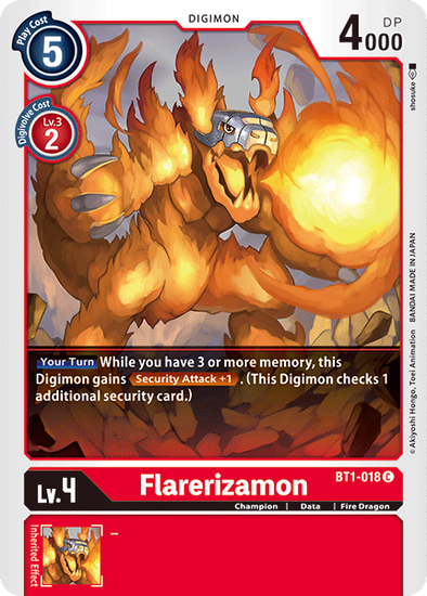 Flarerizamon - BT1-018 - Common available at 401 Games Canada