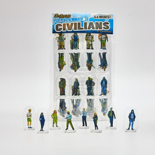 Flat Plastic Miniatures - Civilians available at 401 Games Canada