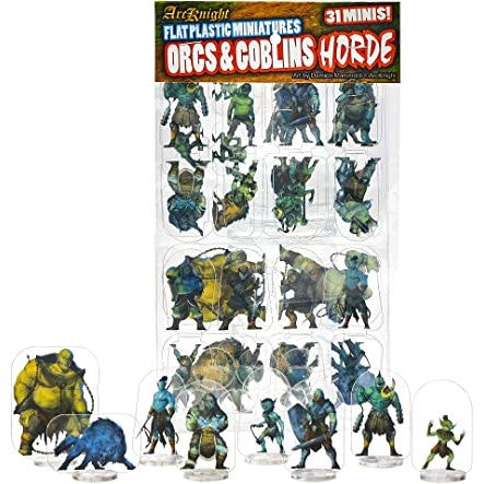 Flat Plastic Miniatures - Orcs and Goblins Horde available at 401 Games Canada