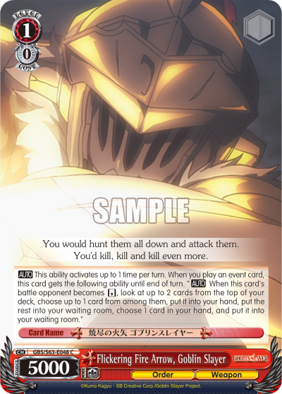 Flickering Fire Arrow, Goblin Slayer - GBS/S63-E048 - Common available at 401 Games Canada