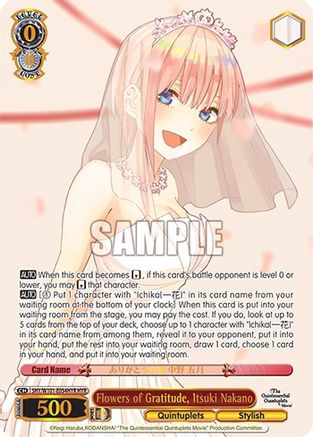 Flowers of Gratitude, Ichika Nakano (HYR) - 5HY/W101-E054HYR - Hanayome Rare available at 401 Games Canada