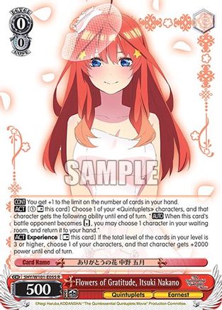 Flowers of Gratitude, Itsuki Nakano - 5HY/W101-E055 - Rare available at 401 Games Canada