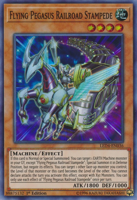 Flying Pegasus Railroad Stampede - LED4-EN036 - Super Rare - 1st Edition available at 401 Games Canada
