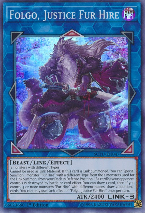 Folgo, Justice Fur Hire - SOFU-EN047 - Super Rare - 1st Edition available at 401 Games Canada