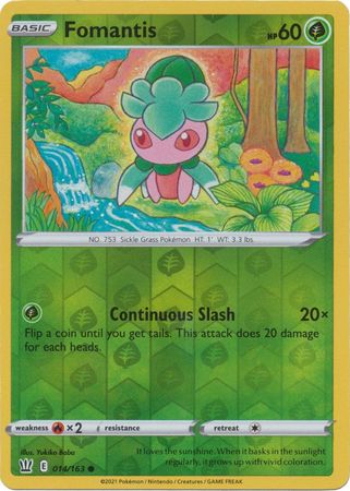 Fomantis - 014/163 - Common - Reverse Holo available at 401 Games Canada