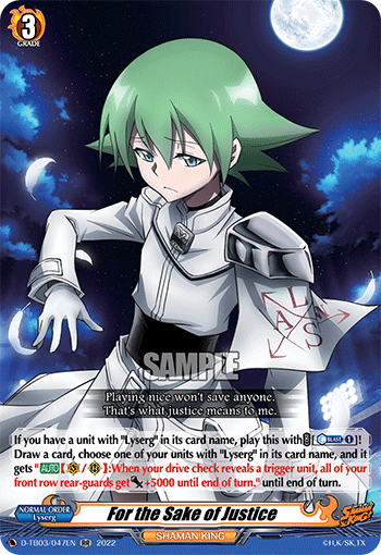 For the Sake of Justice - D-TB03/047 - Double Rare available at 401 Games Canada