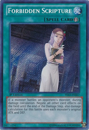 Forbidden Scripture - PRIO-EN067 - Secret Rare - 1st Edition available at 401 Games Canada