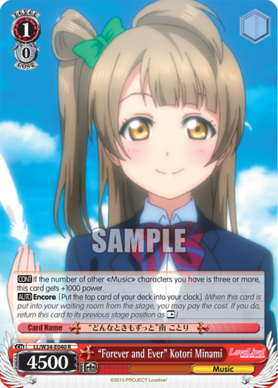 "Forever and Ever" Kotori Minami - LL/W34-E040 - Rare available at 401 Games Canada