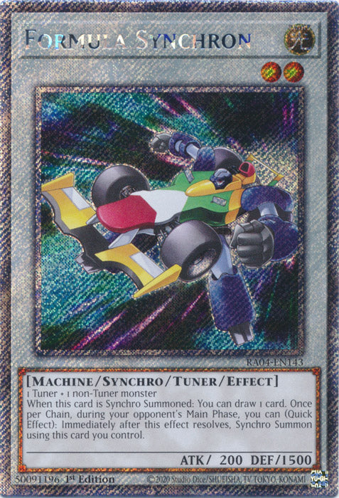 Formula Synchron (Platinum Secret Rare) - RA04-EN143 - Platinum Secret Rare - 1st Edition