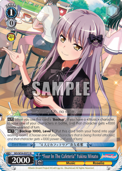 "Four In The Cafeteria" Yukina Minato - BD/W54-E072 - Rare available at 401 Games Canada