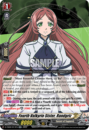 Fourth Valkyrie Sister, Randgriz - D-TB02/017 - Double Rare available at 401 Games Canada