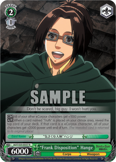 "Frank Disposition" Hange - AOT/S35-E037 - Rare available at 401 Games Canada