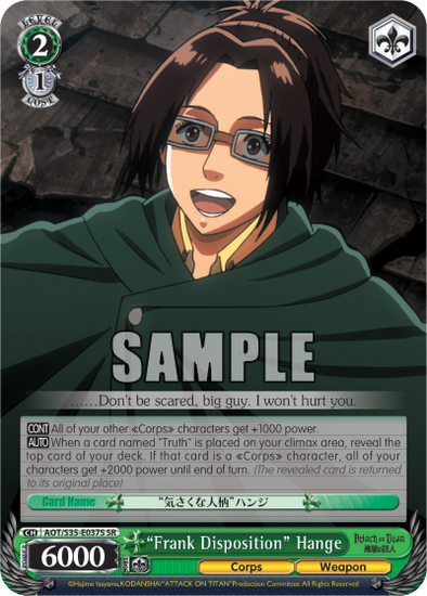 "Frank Disposition" Hange - AOT/S35-E037S - Super Rare available at 401 Games Canada