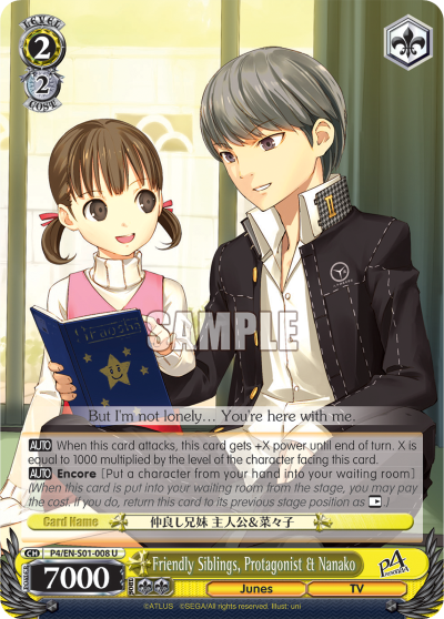 Friendly Siblings, Protagonist & Nanako - P4/EN-S01-008 - Uncommon available at 401 Games Canada