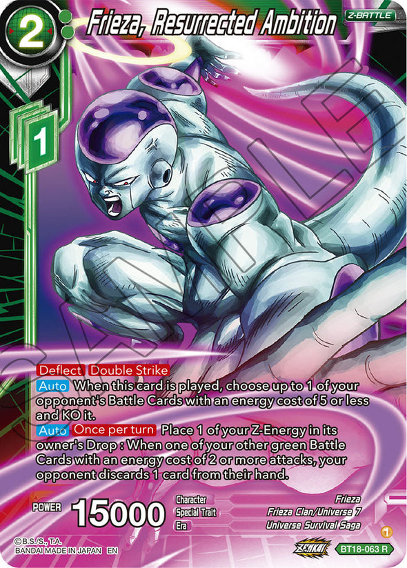 Frieza, Resurrected Ambition - BT18-063 - Rare available at 401 Games Canada