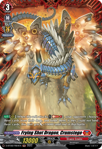 Frying Shot Dragon, Crumstego - D-BT08/FR04 - Frame Rare available at 401 Games Canada