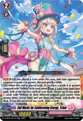 Full Marks for Exhilarating Energy, Trixie - D-SS05/021 - Double Rare available at 401 Games Canada